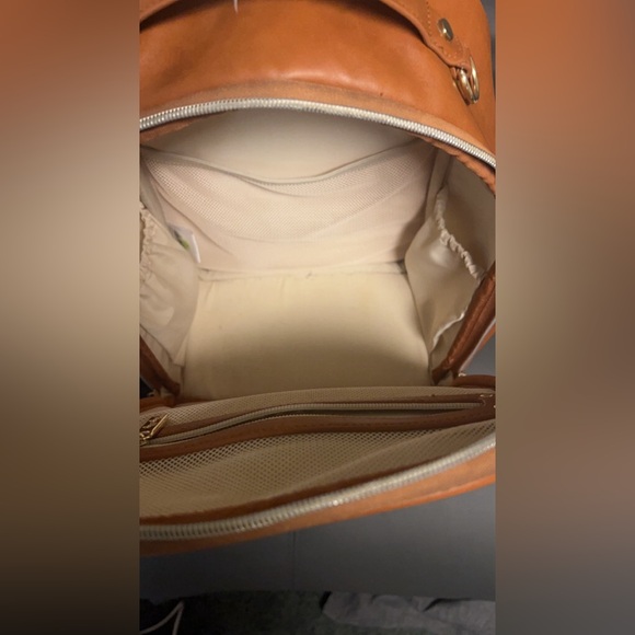 Tan leather Itzy Ritzy mini Backpack - Picture 3 of 3